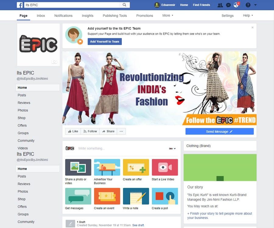 Social Media marketing of its epic by eduavenir.com